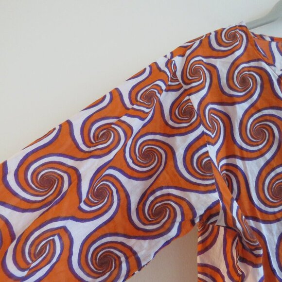 GRETCHEN SCOTT DESIGNS Abstract Geometric Retro Cotton Long Tunic Top - Size M - Picture 9 of 15